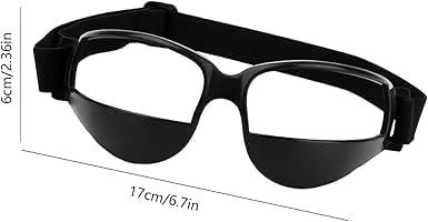 Black Basketball Glasses- Basketball Dribbling Goggles,17 X 6cm Portable Glasses For Dribbling,Comfortable Protective Sports Dribble Specs For Training Team Sports