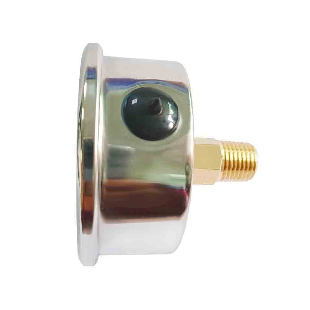 Pressure Gauge 1/4" NPT 0-60Psi Glycerin Filled 2 1/2 inch Dial 304 Stainless Steel Case Center Back Mount