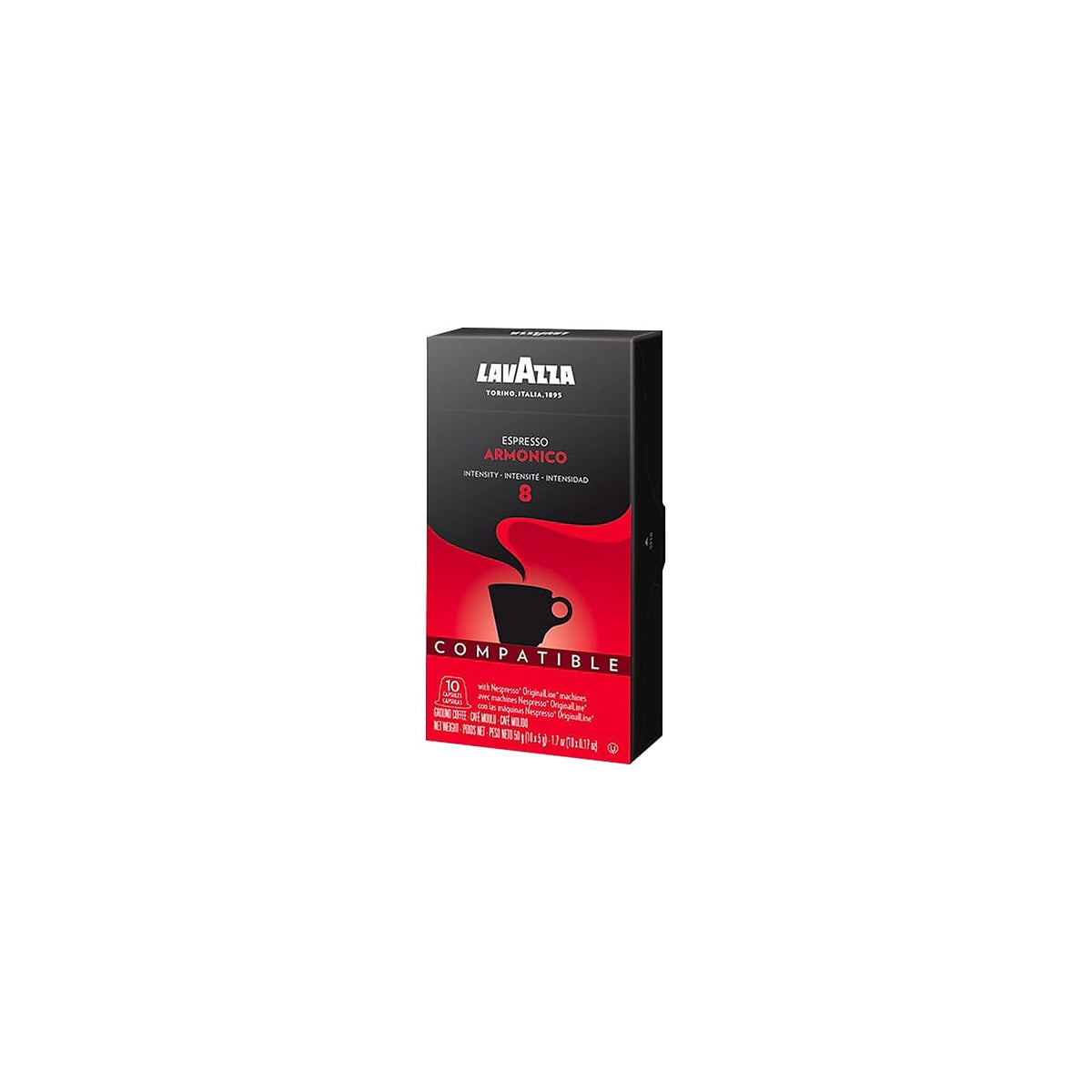 Lavazza Espresso Maestro Classico Medium Roast Coffee Aluminum Capsules Compatible with Nespresso Original Machines, espresso, 100% Arabica, notes of grains and biscotti.(10 pack) (Packaging May Vary)