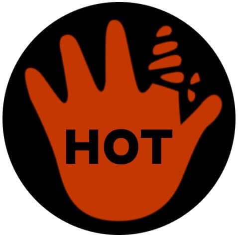 Hot Hand Indicator High Temperature Surface Label Color Changing Sticker Above 122F / 50C Pack of 10 Pieces