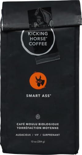 Kicking Horse Coffee, Smart Ass, Medium Roast, Ground,Certified Organic, Fairtrade, Kosher Coffee, 10 Ounce (Pack of 1)