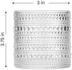 LEMONSODA Hobnail Drinking Glasses Set of 2 – Vintage Clear Lowball Glass Cups 10oz – Textured Barware Aesthetic Retro Glassware Tumblers for Water, Cocktails, Whiskey, Juice (Lowball 10oz, Set of 2)