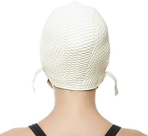 Beemo Swim Cap Women Chin Strap Bubble Crepe Latex Long Short Hair Swimming Caps