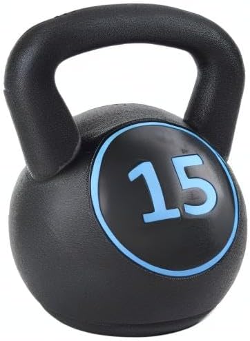 Wide Grip 3-Piece Kettlebell Exercise Fitness Weight Set, Include 5 lbs, 10 lbs, 15 lbs and 20 lbs, Set of 3 or Set of 4