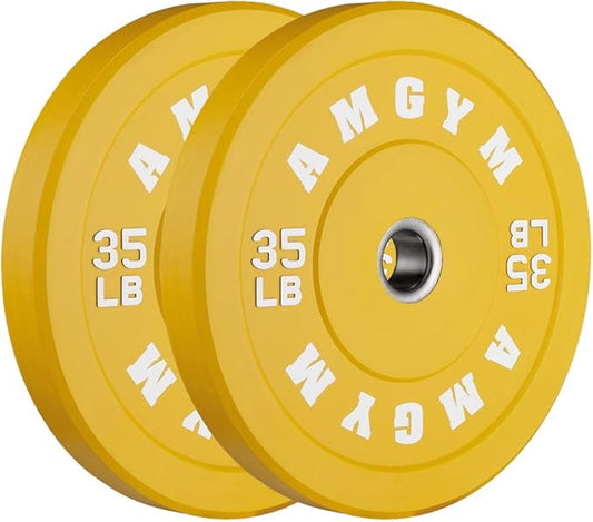 2 Inch Bumper Plates,10-500lbs,Barbell Rubber Olympic Weight Plates Set for Home Gym, Strength Training & Weight Lifting, Multiple Options Colors