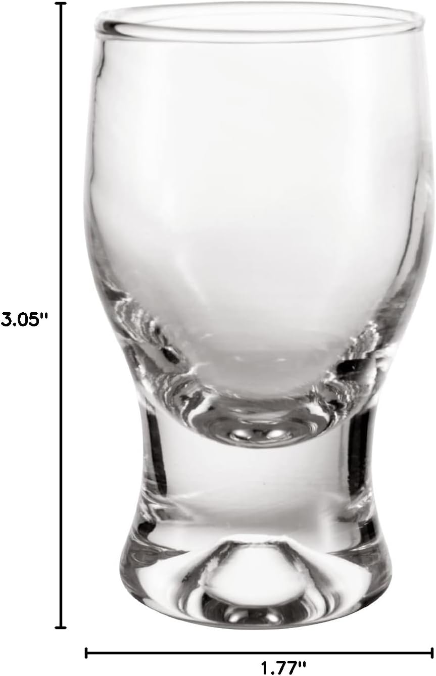 M&N HOME 6 Pack Shot Glass Set, Glass , Cute Shot Glasses, 2 Oz Clear for Wedding , Mini Brandy Sniffers, Liquor Glasses