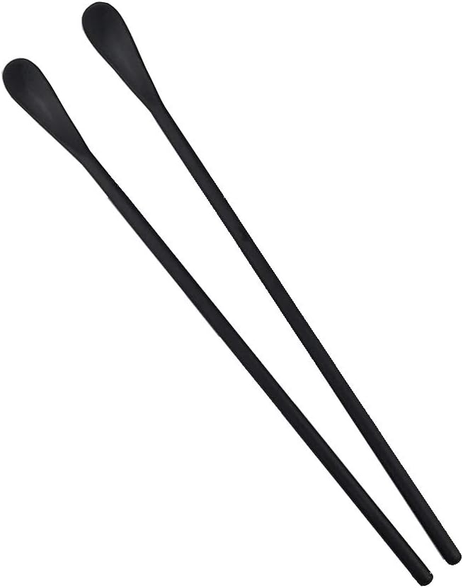 JASHII Black Matte Long Handle Spoon Cocktail Mixing Stirring Spoons Iced Tea Coffee Spoons with 8.6 inch Long Handle Brushed SUS304 Stainless Steel, 3-Piece
