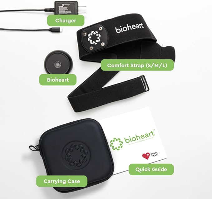 Bioheart | 24/7 Continuous Heart Monitor | No Prescription Needed | Smart Wearable | Chest Strap | One Month Subscription Included