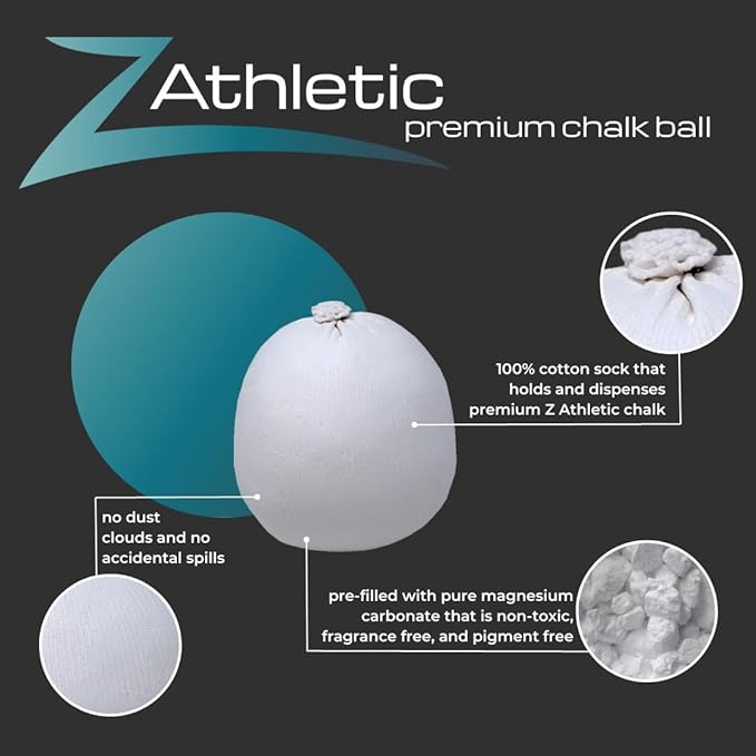 Z Athletic Gym Chalk Ball for Rock Climbing, Gymnastics, and Weightlifting