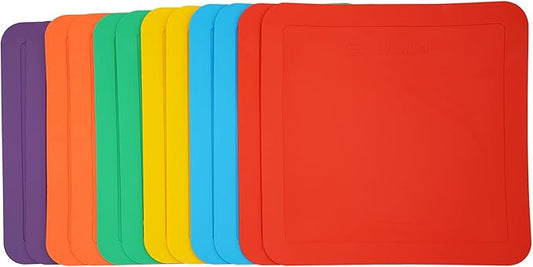 12inch Flat Square Spot Marker Multi-Color Exercise Kids Floor Playmat (12pcs)