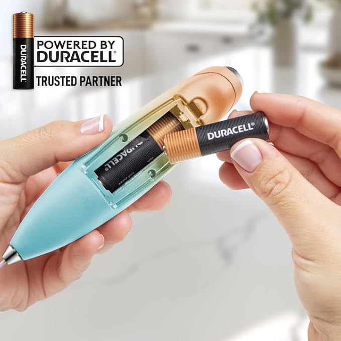 Zulay Powerful Milk Frother (4 Duracell Batteries Included) - Handheld Milk Frother Wand Drink Mixer for Coffee - Powerful Milk Foamer for Cappuccino, Frappe, Matcha & Coffee Creamer - Sunrise