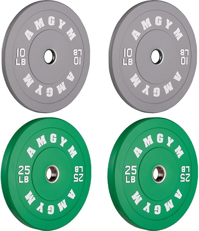 2 Inch Bumper Plates,10-500lbs,Barbell Rubber Olympic Weight Plates Set for Home Gym, Strength Training & Weight Lifting, Multiple Options Colors