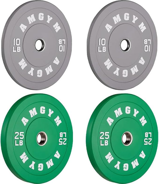 2 Inch Bumper Plates,10-500lbs,Barbell Rubber Olympic Weight Plates Set for Home Gym, Strength Training & Weight Lifting, Multiple Options Colors