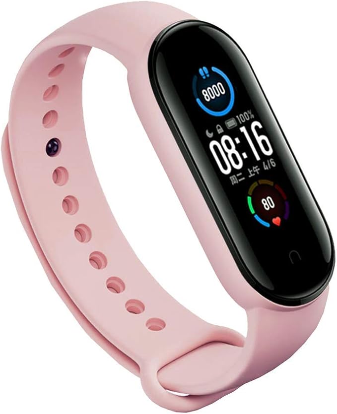 (8 PACK) Mi 5 & 6 Strap Replacement Bracelets with three FREE Screen Protectors , Skin-Friendly Soft & Flexible Silicone Mi 5 & 6 Strap Wristbands for Male and Female