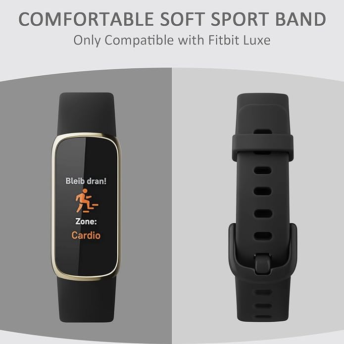2 Pack Bands for Fitbit Luxe Bands Women Men, Soft Silicone Wristband Replacement Strap for Fitbit Luxe/Luxe Special Edition Fitness Tracker