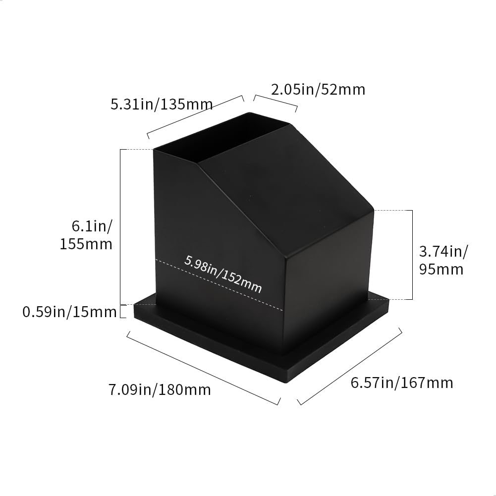 watchget Espresso Grounds Knock Box, Bottomless Chute with Removable Bar, Stainless Steel & Silicone Construction, Built-in Desktop Waste Collector for Home & Café