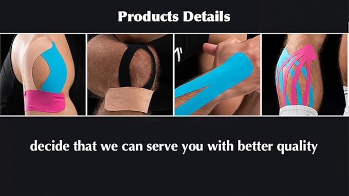 (3 Pack) Kinesiology Tape for Physical Therapy Sports Athletes–Latex Free Elastic Kinetic Tape 16ft Water Resistant Kinetic Uncut Sport Tape for Knee Pain, Shoulder Muscle & Elbow(Black+Blue+Beige)