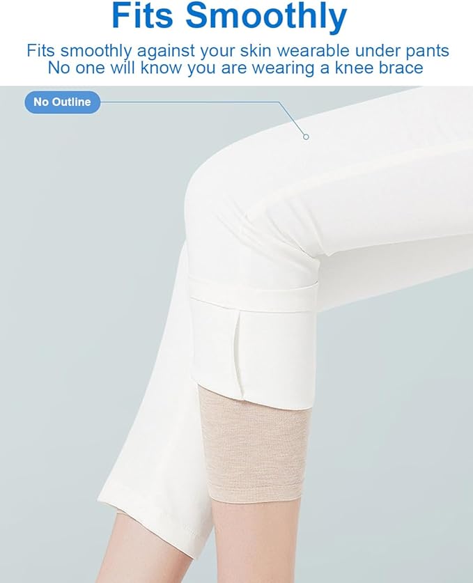 2 Pairs Knee Compression Sleeves for Women, Lightweight Thin Knee Sleeves for Knee Pain Relief, Knee Warmers Knee Brace Undersleeve, Knee Brace for Daily Use