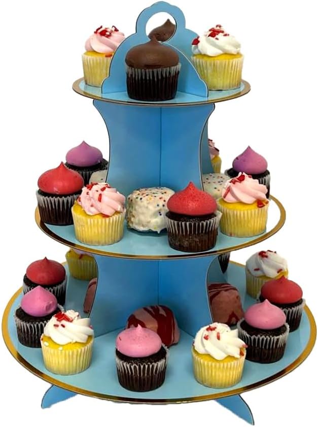 Blue Cupcake Stand, 3 Tier Cupcake Stand