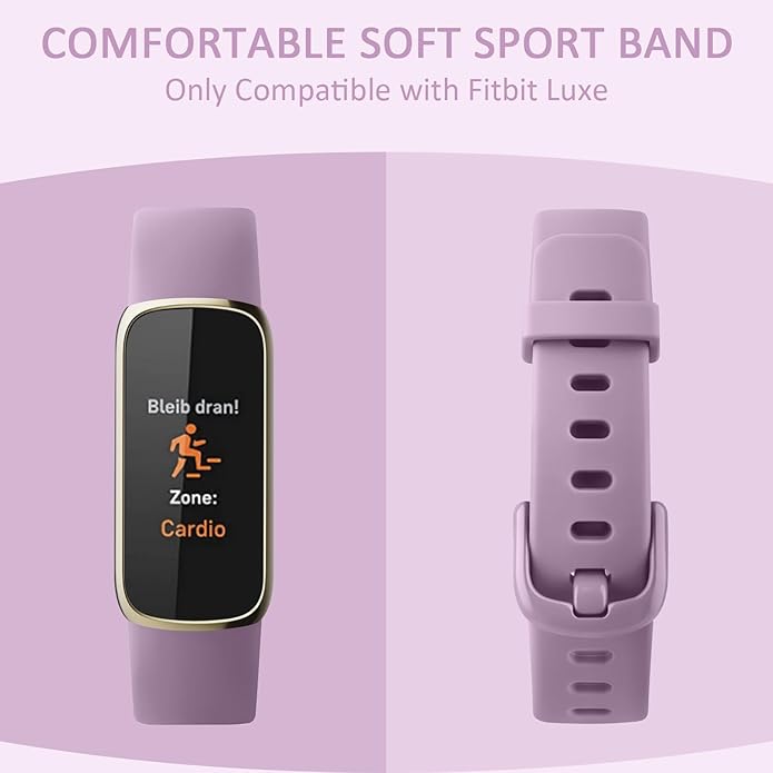 2 Pack Bands for Fitbit Luxe Bands Women Men, Soft Silicone Wristband Replacement Strap for Fitbit Luxe/Luxe Special Edition Fitness Tracker