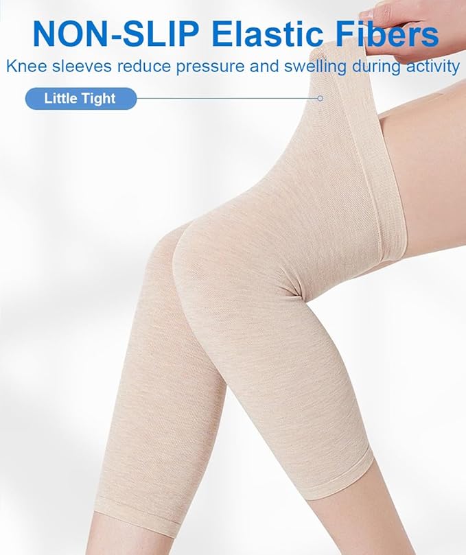 2 Pairs Knee Compression Sleeves for Women, Lightweight Thin Knee Sleeves for Knee Pain Relief, Knee Warmers Knee Brace Undersleeve, Knee Brace for Daily Use