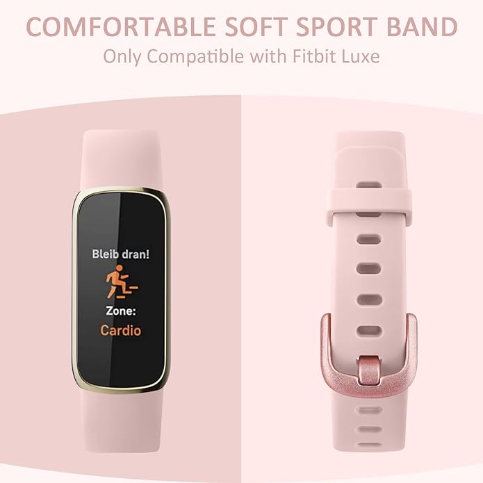 2 Pack Bands for Fitbit Luxe Bands Women Men, Soft Silicone Wristband Replacement Strap for Fitbit Luxe/Luxe Special Edition Fitness Tracker