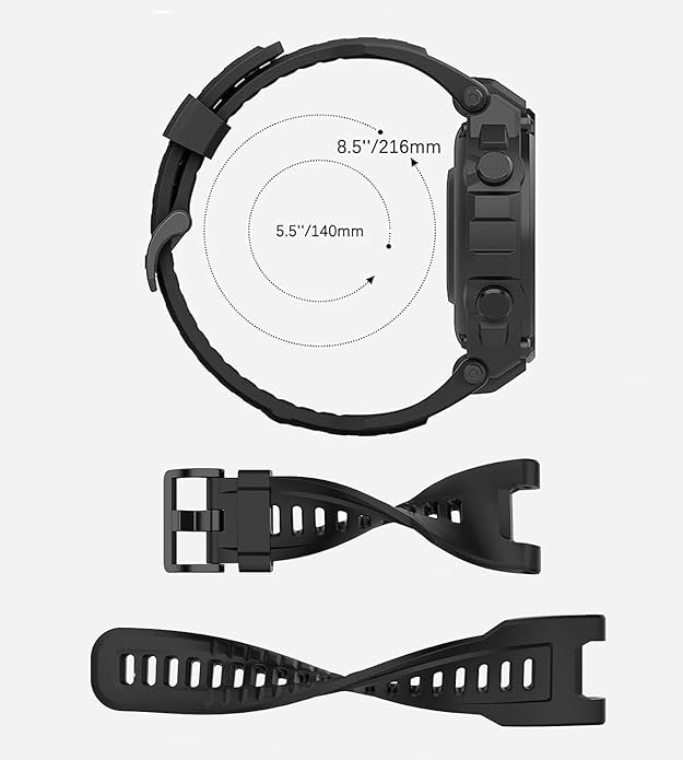 2 Pack Waterproof Bands Compatible with Amazfit T-Rex Pro Watch Bands, Soft Silicone Replacement Band for Amazfit T-Rex/T-Rex Pro Smartwatch