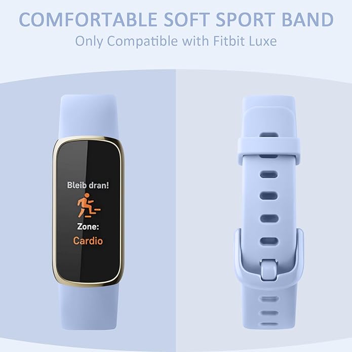 2 Pack Bands for Fitbit Luxe Bands Women Men, Soft Silicone Wristband Replacement Strap for Fitbit Luxe/Luxe Special Edition Fitness Tracker