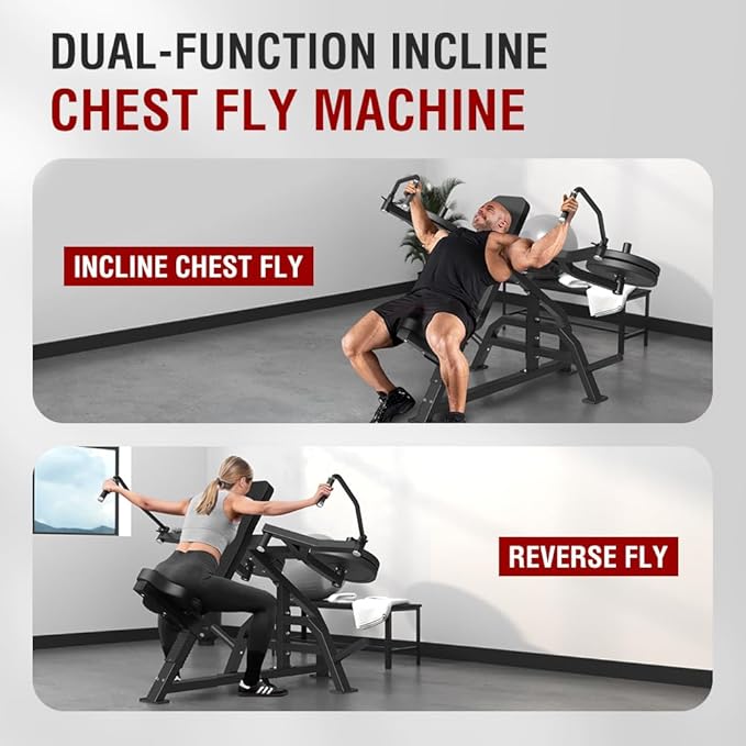 Chest Press Machine,Incline Chest Fly Machine,Deck Fly Machine,Upper Body Strength Training Equipment for Home Gym
