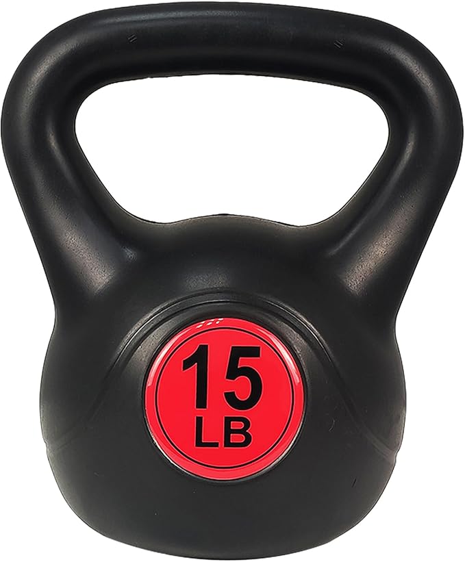 Wide Grip 3-Piece Kettlebell Exercise Fitness Weight Set, Include 5 lbs, 10 lbs, 15 lbs and 20 lbs, Set of 3 or Set of 4