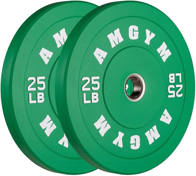 2 Inch Bumper Plates,10-500lbs,Barbell Rubber Olympic Weight Plates Set for Home Gym, Strength Training & Weight Lifting, Multiple Options Colors