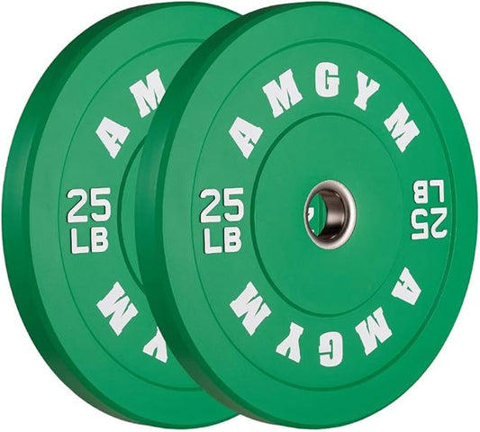 2 Inch Bumper Plates,10-500lbs,Barbell Rubber Olympic Weight Plates Set for Home Gym, Strength Training & Weight Lifting, Multiple Options Colors