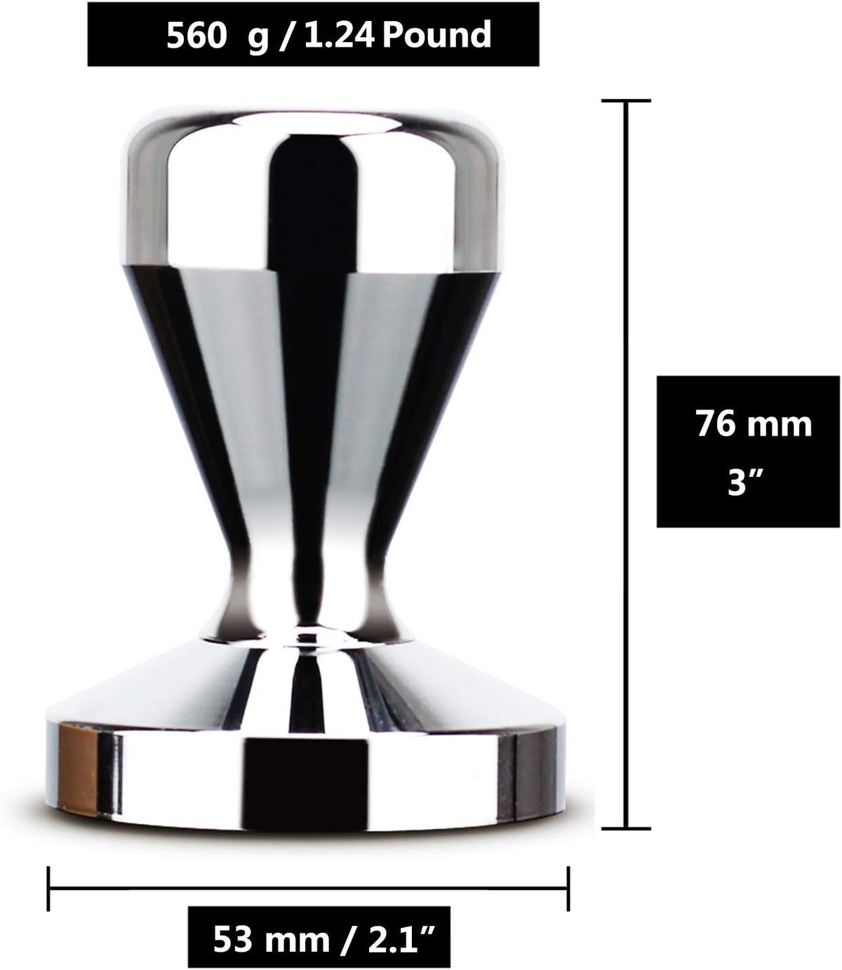 Coffee Tamper Press Stainless Steel Chromed