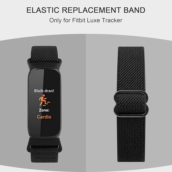 2 Pack Adjustable Elastic Bands for Fitbit Luxe Bands, Soft Stretchy Nylon Loop Strap Replacement Wristband for Fitbit Luxe/Luxe Special Edition Fitness Tracker Women Men