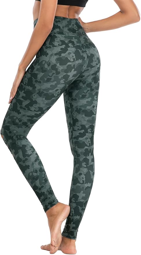 DIBAOLONG Womens High Waist Yoga Pants Cutout Ripped Tummy Control Workout Running Yoga Skinny Leggings