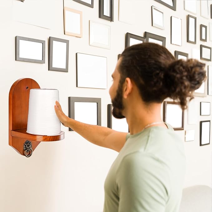 Wall Mounted Cone Chalk Holder, Solid Wood Pool Hand Chalk Holder, Billiards Pool Table Cone Chalk Holder with Beveled Edge and Hardware, Pool Table Accessories