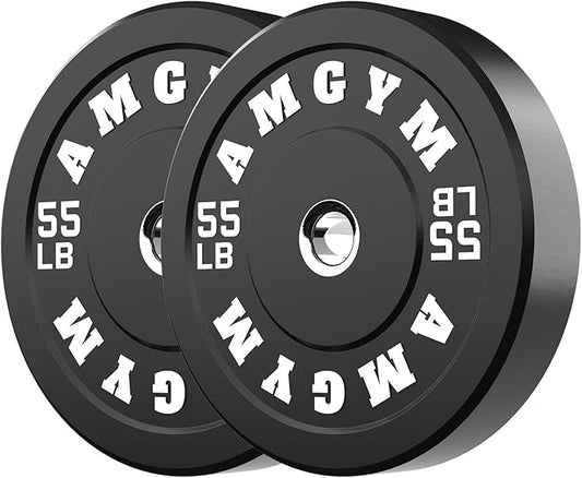 2 Inch Bumper Plates,10-500lbs,Barbell Rubber Olympic Weight Plates Set for Home Gym, Strength Training & Weight Lifting, Multiple Options Colors
