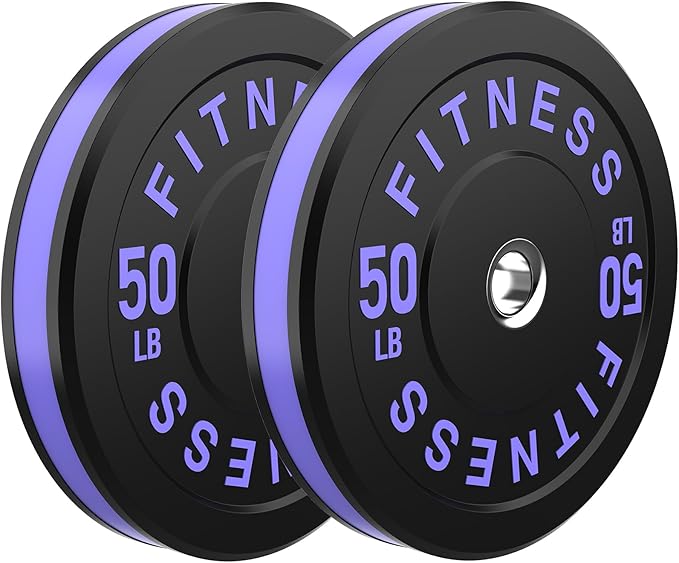 2 Inch Bumper Plates,10-500lbs,Barbell Rubber Olympic Weight Plates Set for Home Gym, Strength Training & Weight Lifting, Multiple Options Colors