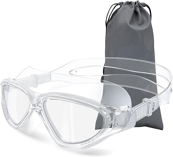180°Panoramic Swim Goggles Adult, Ultra-Comfort Liquid Silicone Anti-Fog/UV Pool & Outdoor Women Men Youth