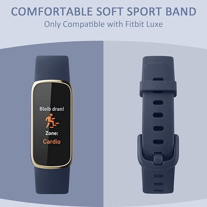2 Pack Bands for Fitbit Luxe Bands Women Men, Soft Silicone Wristband Replacement Strap for Fitbit Luxe/Luxe Special Edition Fitness Tracker