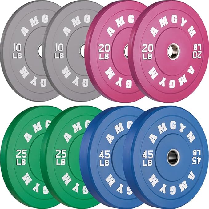 2 Inch Bumper Plates,10-500lbs,Barbell Rubber Olympic Weight Plates Set for Home Gym, Strength Training & Weight Lifting, Multiple Options Colors