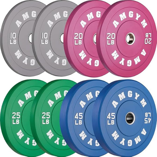 2 Inch Bumper Plates,10-500lbs,Barbell Rubber Olympic Weight Plates Set for Home Gym, Strength Training & Weight Lifting, Multiple Options Colors