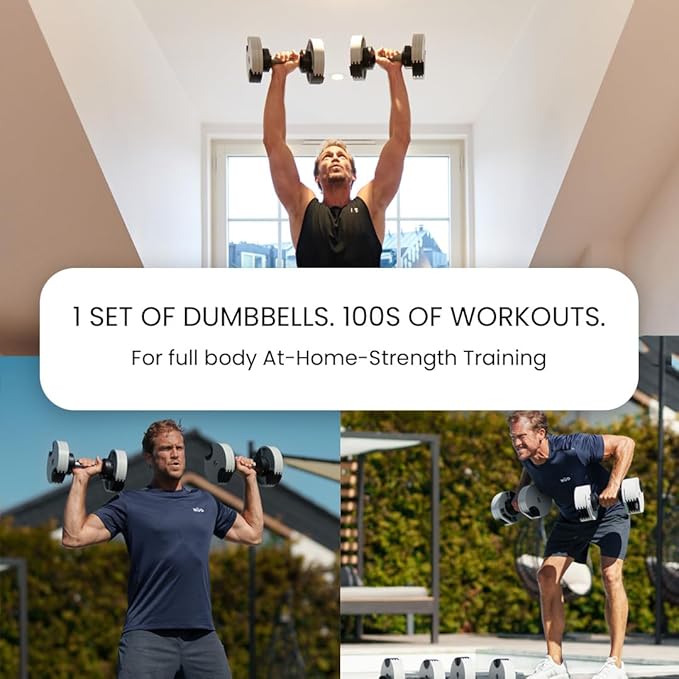 NUOBELL Adjustable Dumbbells 5-80 lbs: Replace 16 Sets, Ideal for Home Gym Weight Bench & Press
