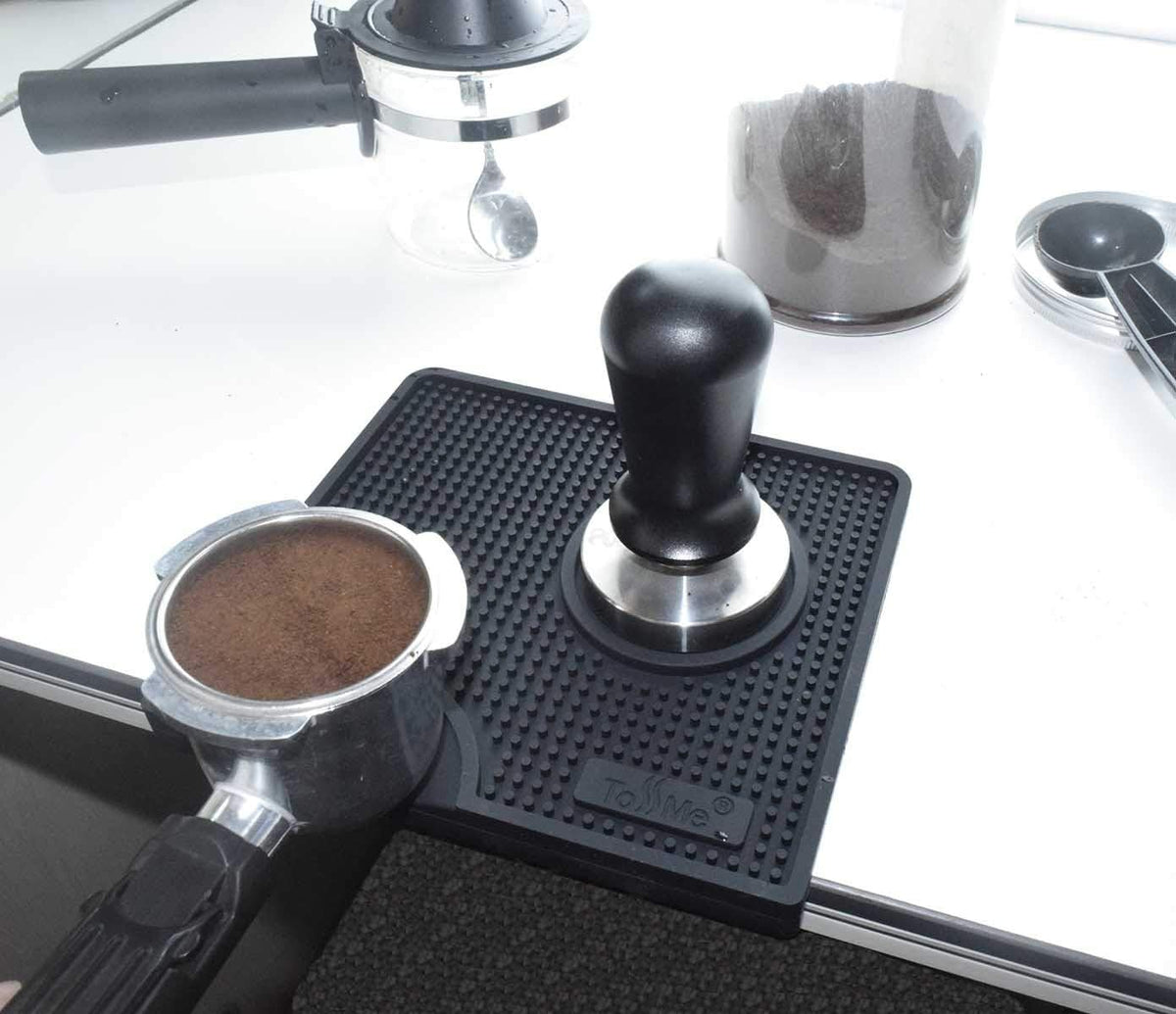 Tamper Mat for Espresso Station - Silicone Coffee Tamping Pad, TM-CO01 Black