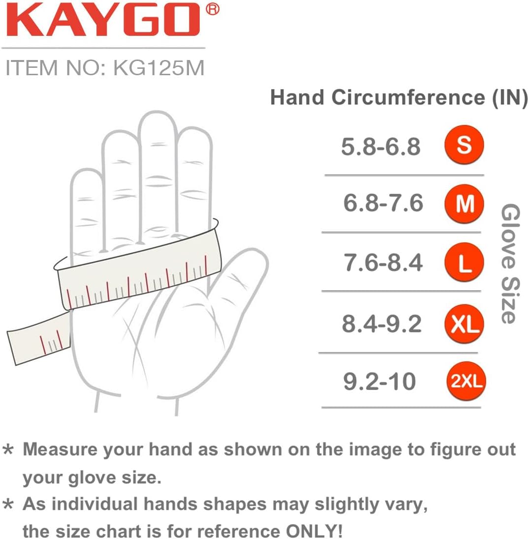 KAYGO Work Gloves For Men, 3 Pairs KG125M Mechanic Utility Work Gloves for All Purpose, Excellent Grip, Heavy Duty, Improved Dexterity, Touch Screen,Black,Medium