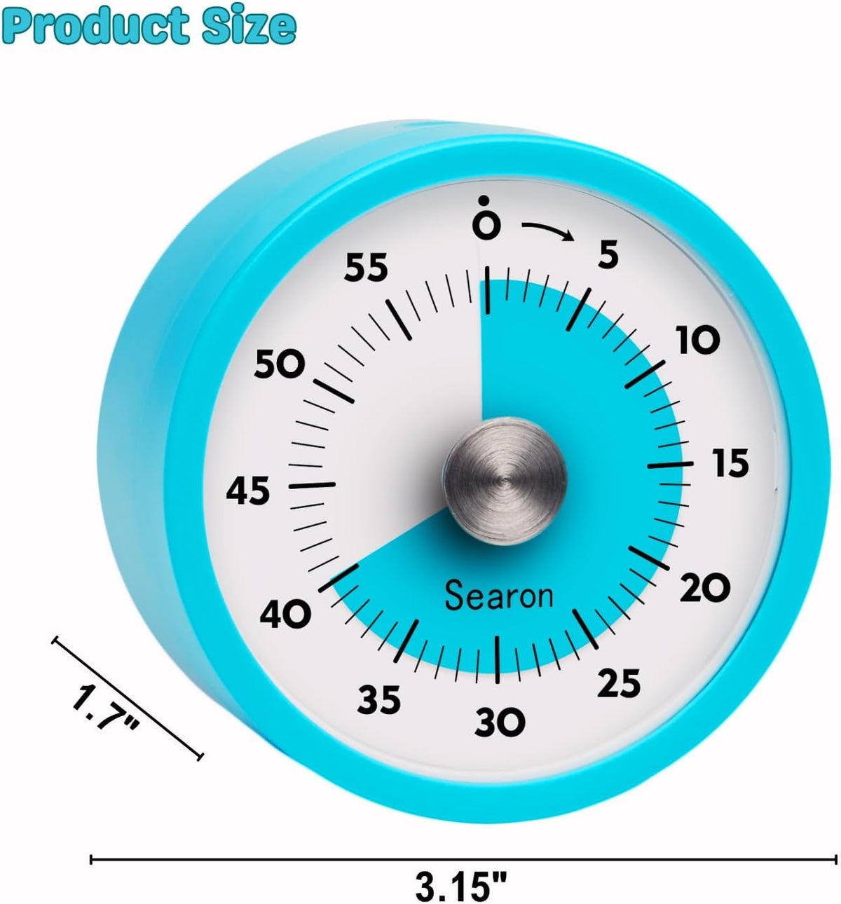 Searon Kitchen Timers for Cooking, Magnetic Visual Timer for Kids Teachers Classroom School ADHD Autism Oven or Adult with Special Needs (Blue)
