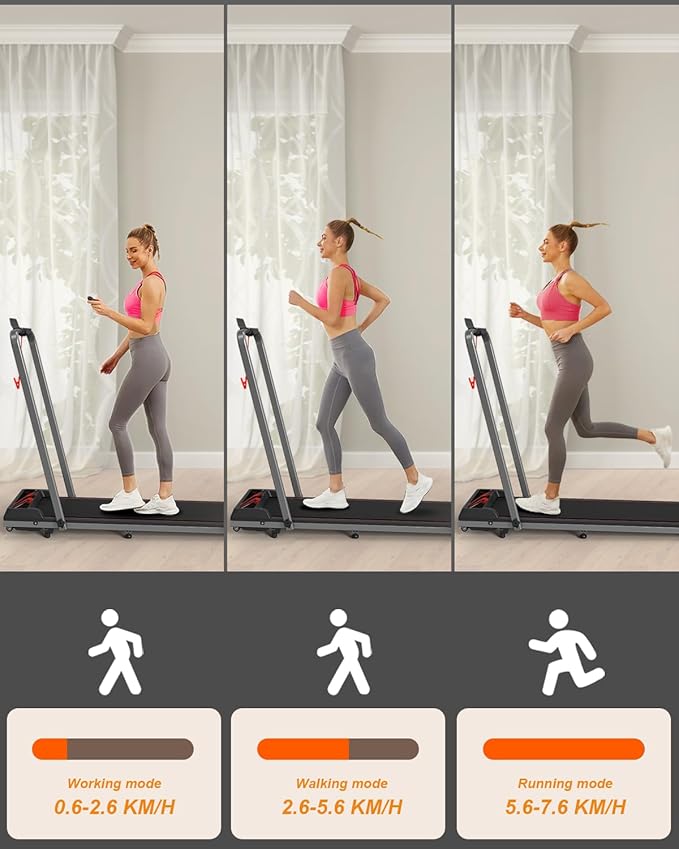 2 in 1 Treadmill and Walking Pad for Home/Office, Walking Treadmill with Remote Control, APP, and LED Display