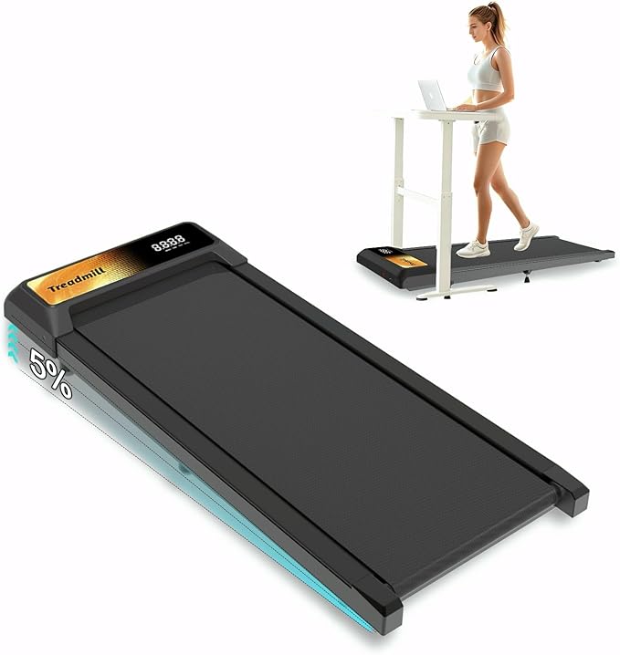 2 in 1 Treadmill and Walking Pad for Home/Office, Walking Treadmill with Remote Control, APP, and LED Display
