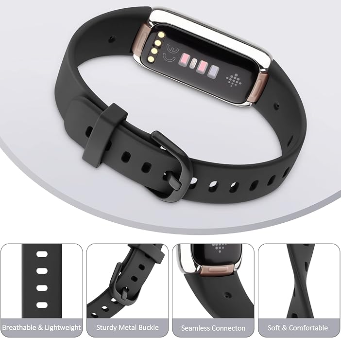 2-Pack Bands for Fitbit Luxe Bands for Women Men, Soft Silicone Wristband Replacement Strap for Fitbit Luxe Special Edition Fitness Tracker