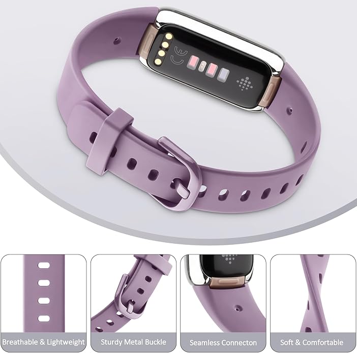 2-Pack Bands for Fitbit Luxe Bands for Women Men, Soft Silicone Wristband Replacement Strap for Fitbit Luxe Special Edition Fitness Tracker